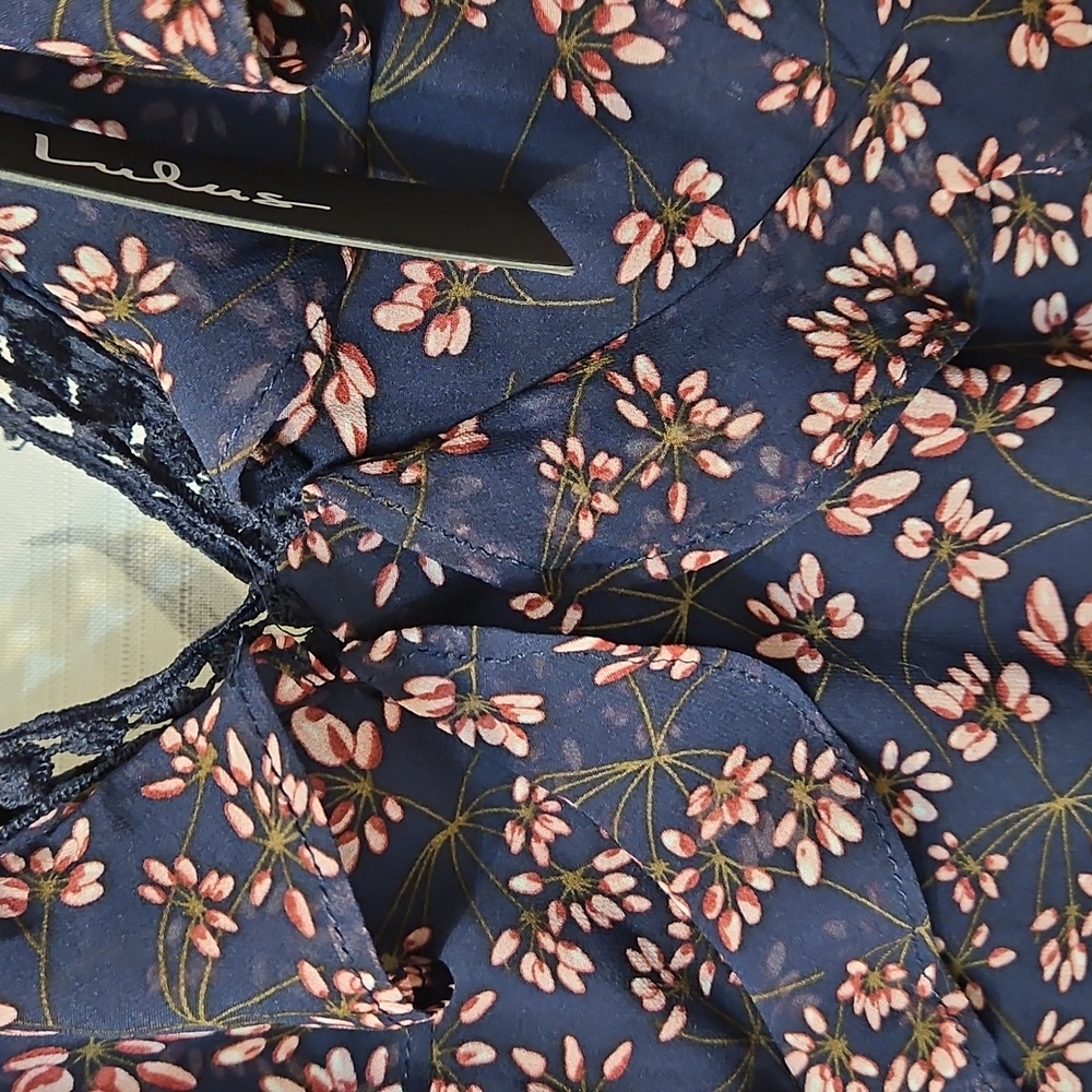 Lulu's Navy Blue and Pink Floral Maxi Dress - Picture 4 of 10